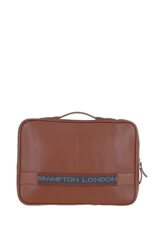 The Brampton London Leather Organizer is a sleek, compact accessory made from 100% genuine leather, perfect for work or travel. It features a spacious main compartment with a laptop section, multiple internal slip-in pockets for organised storage, and external zip pockets for quick access. This durable and stylish leather organiser combines practicality and elegance in one compact design. Dimensions: (L) 36 cm x (W) 4.5 cm x (H) 25.5 cm.