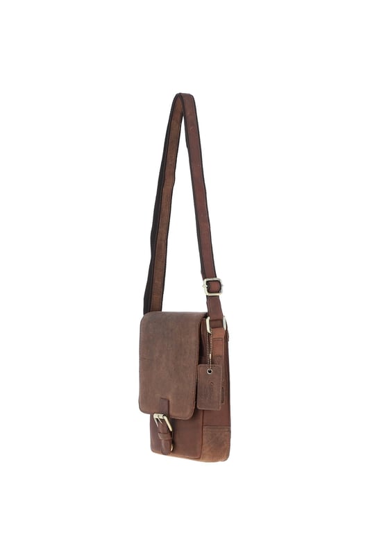 This compact leather flap over bag blends timeless craftsmanship with everyday practicality, making it ideal for city outings or casual wear. It features a spacious main compartment secured with a flap and magnetic closure, along with 2 outer zip pockets for added storage. The design is finished with elegant gold-coloured hardware and clean, structured lines. Its adjustable strap, with a drop length of 51–70 cm, offers flexibility for both crossbody and shoulder wear. Dimensions: (L) 19 cm x (W) 5.5 cm x (H) 25 cm.