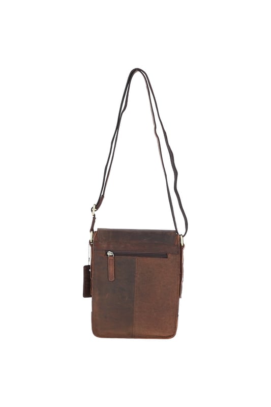 This compact leather flap over bag blends timeless craftsmanship with everyday practicality, making it ideal for city outings or casual wear. It features a spacious main compartment secured with a flap and magnetic closure, along with 2 outer zip pockets for added storage. The design is finished with elegant gold-coloured hardware and clean, structured lines. Its adjustable strap, with a drop length of 51–70 cm, offers flexibility for both crossbody and shoulder wear. Dimensions: (L) 19 cm x (W) 5.5 cm x (H) 25 cm.