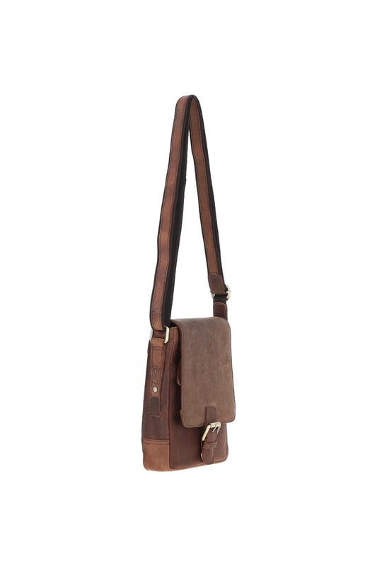 This compact leather flap over bag blends timeless craftsmanship with everyday practicality, making it ideal for city outings or casual wear. It features a spacious main compartment secured with a flap and magnetic closure, along with 2 outer zip pockets for added storage. The design is finished with elegant gold-coloured hardware and clean, structured lines. Its adjustable strap, with a drop length of 51–70 cm, offers flexibility for both crossbody and shoulder wear. Dimensions: (L) 19 cm x (W) 5.5 cm x (H) 25 cm.