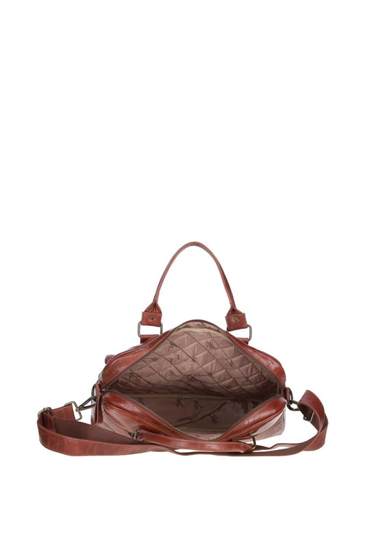 This premium leather laptop bag combines style and functionality, featuring a spacious main compartment, two front buckle pockets for organisation, and sturdy handles with brass hardware. It includes an adjustable, detachable shoulder strap and a fully lined branded interior. Dimensions: (L) 41 cm x (W) 11 cm x (H) 31 cm with a 30 cm shoulder strap drop length.