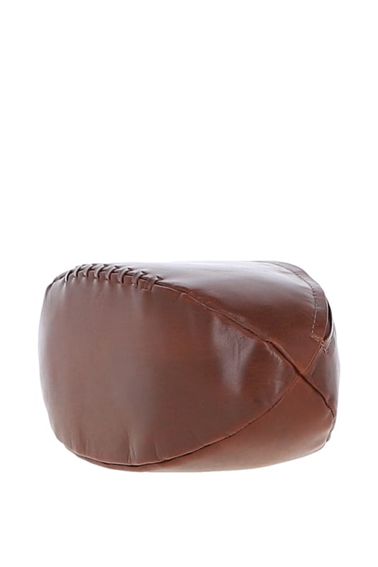 Add a touch of character to your travel kit with this unique rugby ball-shaped leather washbag. Crafted in smooth leather with hand-stitched detail and gold-coloured hardware, it combines eye-catching design with practical function. Despite its compact size, it offers a spacious main compartment with a secure zip closure—perfect for storing toiletries and grooming essentials. Ideal for stylish travellers or as a thoughtful gift for sports enthusiasts. Dimensions: (L) 29 cm x (W) 12 cm x (H) 12 cm.
