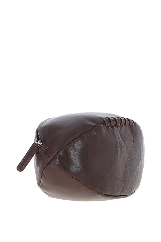 Add a touch of character to your travel kit with this unique rugby ball-shaped leather washbag. Crafted in smooth leather with hand-stitched detail and gold-coloured hardware, it combines eye-catching design with practical function. Despite its compact size, it offers a spacious main compartment with a secure zip closure—perfect for storing toiletries and grooming essentials. Ideal for stylish travellers or as a thoughtful gift for sports enthusiasts. Dimensions: (L) 29 cm x (W) 12 cm x (H) 12 cm.
