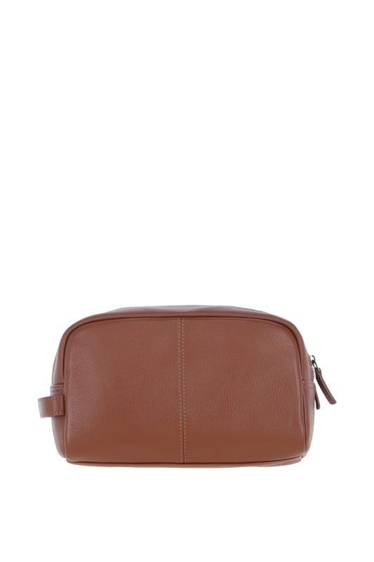 The Brampton Leather Washbag is a stylish and practical accessory crafted from 100% genuine leather, perfect for organising grooming essentials during travel or daily use. Featuring a spacious main compartment, an external zip pocket for secure storage, and four internal slip pockets, this wash bag combines functionality with elegance. Its water-resistant lining and compact, durable design make it ideal for effortless storage and transportation of toiletries. Dimensions: (L) 27 cm x (H) 16 cm x (W) 10 cm.