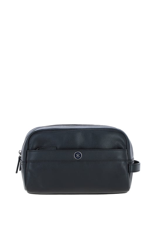 The Brampton Leather Washbag is a stylish and practical accessory crafted from 100% genuine leather, perfect for organising grooming essentials during travel or daily use. Featuring a spacious main compartment, an external zip pocket for secure storage, and four internal slip pockets, this wash bag combines functionality with elegance. Its water-resistant lining and compact, durable design make it ideal for effortless storage and transportation of toiletries. Dimensions: (L) 27 cm x (H) 16 cm x (W) 10 cm.