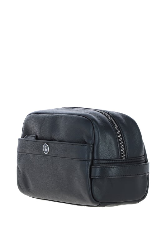 The Brampton Leather Washbag is a stylish and practical accessory crafted from 100% genuine leather, perfect for organising grooming essentials during travel or daily use. Featuring a spacious main compartment, an external zip pocket for secure storage, and four internal slip pockets, this wash bag combines functionality with elegance. Its water-resistant lining and compact, durable design make it ideal for effortless storage and transportation of toiletries. Dimensions: (L) 27 cm x (H) 16 cm x (W) 10 cm.