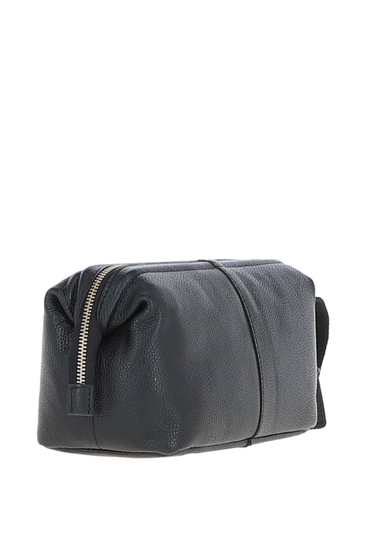 Crafted from rugged, full-grain leather, this vintage-style washbag features a spacious main compartment with a zip closure, 1 outer zip pocket for easy-access items, and 3 internal pockets to keep toiletries neatly organized. Its distressed finish adds a timeless, masculine edge, while gold-coloured hardware enhances the classic design. Dimensions: 26 cm (L) x 12 cm (W) x 13 cm (H).