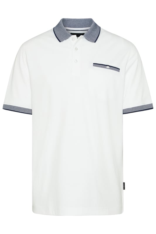 Een modern poloshirt met mooi gecoördineerde contrasterende strepen op de kraag, mouwboorden en zaksluiting. De polokraag, zijsplitten voor de nodige bewegingsvrijheid en geribde manchetten maken deze polo tot een klassieke metgezel.