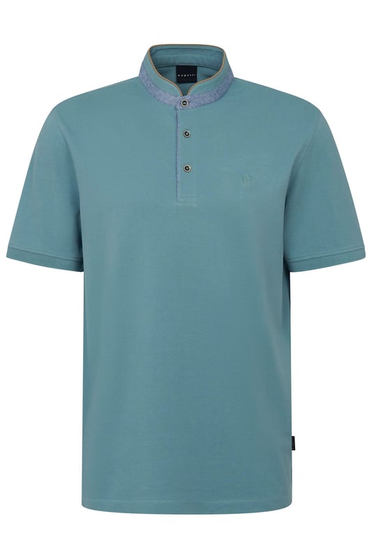 Das bugatti Polo mit Stehkragen kombiniert elegante Details wie die dezente Stickerei auf der Brust . Der Stehkragen mit 2-Knopf-Leiste und die Rippenbündchen an den Ärmeln verleihen diesem ´Modern Fit` Polo einen stilvollen und zeitlosen Look, der Dir optimalen Tragekomfort bietet.