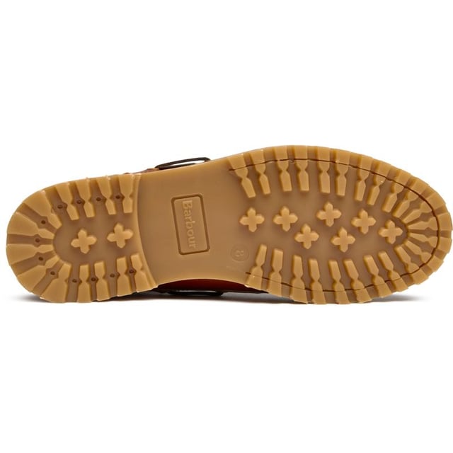 Herren Tan Barbour Tiller Stiefel, gefertigt aus Leder mit einer Gummisohle. Merkmale: Barbour-Branding, Gummisohle, gewachste Schnürsenkel, genähte Kappe und gepolsterter Kragen.