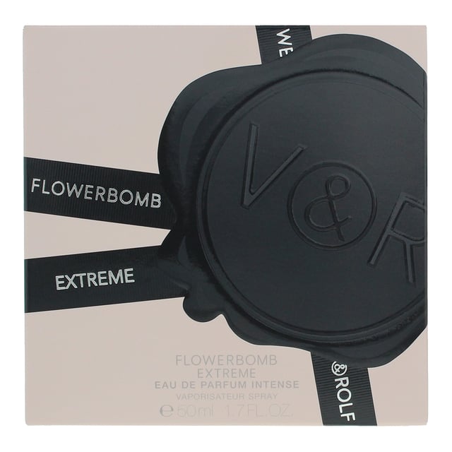 Flowerbomb Extreme Eau de Parfum Intense by Viktor and Rolf is a sweet floral fragrance for women. Perfect for Spring, Fall and Winter, this fragrance is mostly worn during the evening. The year of launch was 2005, this explosive, gourmand floral fragrance pushes the original to new heights with heightened vanilla and fruity floral intensity . Created by Carlos Benaïm, Domitille Bertier, and Olivier Polge, the Extreme spin off builds on their legacy. Olivier Polge, now a leading perfumer at Chanel, was instrumental in shaping the Flowerbomb DNA alongside Benaïm and Bertier. This fragrance opens with Jasmine and Bergamot. Middle notes of this fragrance are Osmanthus, White Blossoms and Palm Leaf with base notes of : Amber, Benzoin, Patchouli and Vanilla.

The bottle retains the signature of the diamond grenade silhouette that is faceted like a precious gem with geometric precision, symbolizing both beauty and power. The bottle has a velvety, satin finish that reflects light softly—enhancing its luxurious and modern appeal. It features the distinctive black wax seal with the Victor and Rolf logo—a nod to high fashion couture and the brand’s dramatic aesthetic.

Top Notes: Bergamot and Jasmine
Heart Notes: Osmanthus, White Blossoms and Palm Leaf 
Base Notes: Amber, Benzoin, Patchouli and Vanilla

How to Apply: 

Apply it to your body warmest points, such as crease of your elbows and wrists that intensifies longevity of the fragrance.
Avoid rubbing after application as this will reduce the longevity of the fragrance. 
For wrist application, re-apply the fragrance after hand washing.