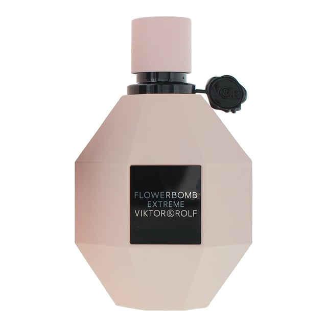 Flowerbomb Extreme Eau de Parfum Intense by Viktor and Rolf is a sweet floral fragrance for women. Perfect for Spring, Fall and Winter, this fragrance is mostly worn during the evening. The year of launch was 2005, this explosive, gourmand floral fragrance pushes the original to new heights with heightened vanilla and fruity floral intensity . Created by Carlos Benaïm, Domitille Bertier, and Olivier Polge, the Extreme spin off builds on their legacy. Olivier Polge, now a leading perfumer at Chanel, was instrumental in shaping the Flowerbomb DNA alongside Benaïm and Bertier. This fragrance opens with Jasmine and Bergamot. Middle notes of this fragrance are Osmanthus, White Blossoms and Palm Leaf with base notes of : Amber, Benzoin, Patchouli and Vanilla.

The bottle retains the signature of the diamond grenade silhouette that is faceted like a precious gem with geometric precision, symbolizing both beauty and power. The bottle has a velvety, satin finish that reflects light softly—enhancing its luxurious and modern appeal. It features the distinctive black wax seal with the Victor and Rolf logo—a nod to high fashion couture and the brand’s dramatic aesthetic.

Top Notes: Bergamot and Jasmine
Heart Notes: Osmanthus, White Blossoms and Palm Leaf 
Base Notes: Amber, Benzoin, Patchouli and Vanilla

How to Apply: 

Apply it to your body warmest points, such as crease of your elbows and wrists that intensifies longevity of the fragrance.
Avoid rubbing after application as this will reduce the longevity of the fragrance. 
For wrist application, re-apply the fragrance after hand washing.