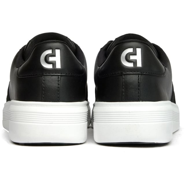 Zapatillas Cole Haan Grand Crosscourt Premier negras para hombre, fabricadas en piel y suela de goma. Incluyen: plantilla ligera y acolchada, logo de Cole Haan y suela Grand 360.