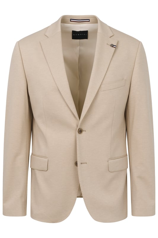Mit dem bugatti Sakko erlebst Du ultimativen Komfort dank der integrierten Stretchfunktion und des hochwertigen Jersey-Stoffs. Der moderne Schnitt sorgt für eine zeitgemäße Silhouette, während Reverskragen, Pattentaschen und eine elegante Vollfütterung dem Sakko eine edle Note verleihen. Perfekt für den stilbewussten Mann.