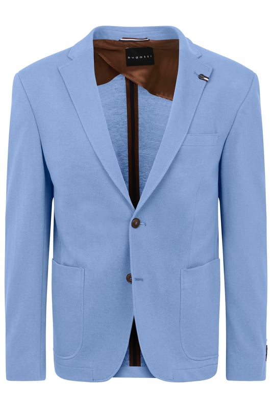 Erlebe mit dem bugatti Sakko ein neues Maß an Stil und Komfort! Das moderne Design mit Reverskragen und hochwertiger Halbfütterung sorgt für eine optimale Passform und Bewegungsfreiheit. Die praktischen aufgesetzten Taschen und der elegante Clutch Pin verleihen Deinem Look das gewisse Etwas.