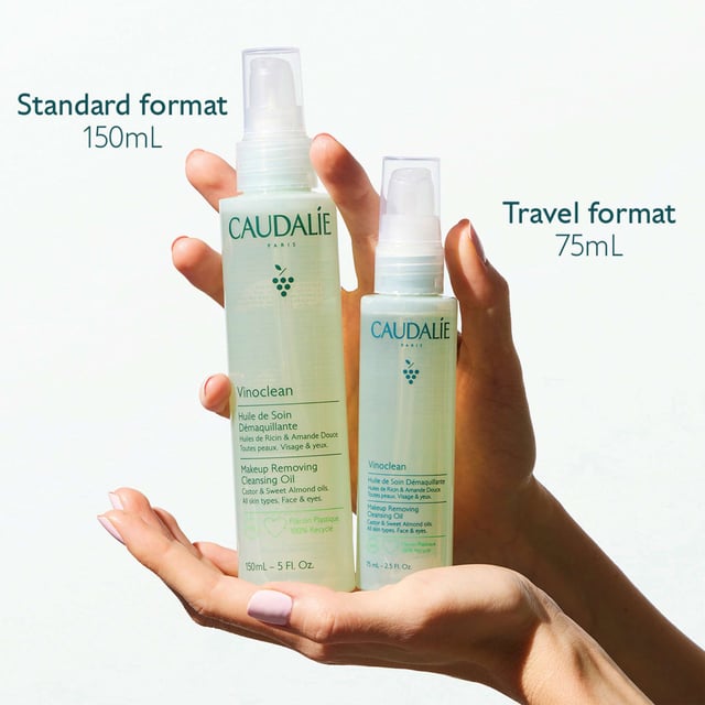 Discover the power of Caudalie Vinoclean Makeup Removing Cleansing Oil. This vegan formula gently removes makeup while nourishing your skin with organic grape seed, sweet almond, and castor oils. Packed with antioxidants, it leaves your complexion refreshed and impurity-free. Suitable for all skin types, this non-comedogenic, paraben-free oil is essential for your skincare routine. Simply pump, warm, and massage onto dry skin, then rinse for a radiant glow. Caudalie is committed to sustainability, donating 1% of turnover to protect the planet.
