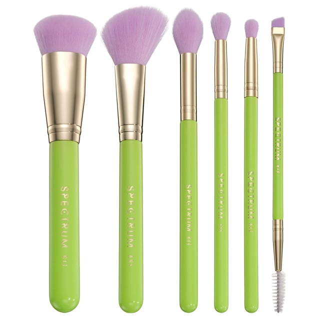 Elevate your makeup routine with the Spectrum Margarita 6 Piece Brush Set, featuring a curated selection of face, eye, and brow brushes inspired by vibrant cocktail shades. This essential set includes the B13 brush for flawless application, the A05 cheek brush for sculpting, and the B08 brush to brighten under eyes or add highlights. Blend eyeshadow seamlessly with the B06 brush, and define your crease and lash line with the A12 fluffy pencil. Complete your look with the A24 brow styler for perfectly shaped brows. Ideal for women who love bold beauty.