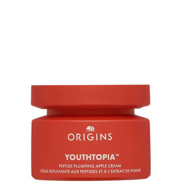 Transform your skincare routine with Origins Youthtopia Peptide Plumping Apple Cream. This remarkable cream is powered by over 50,000 apple stem cells, delivering intense hydration for bouncy and plump skin. Enriched with apple seed oil, squalane, and apple peel ferment, it revitalizes your complexion, strengthens the skin barrier, and minimizes the appearance of pores. Experience healthier-looking skin that radiates vitality. For optimal results, apply to a cleansed face and neck every morning and/or evening. Suitable for women, this cream is a must-have for your beauty arsenal.