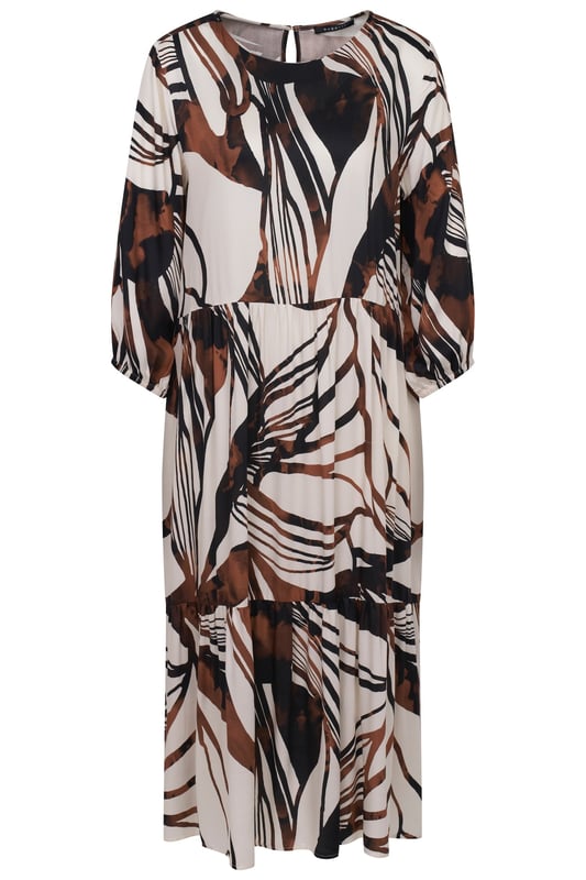 Das bugatti Sommerkleid aus 100  Prozent Viskose vereint zeitlose Eleganz mit modernen Details. Die fließenden Volants und die Teilungsnähte sorgen für eine feminine Silhouette, während praktische Seitennahttaschen und kürzeren Ärmel mit 1-Knopf-Manschette für maximalen Tragekomfort sorgen. Perfekt für stilvolle Auftritte an warmen Tagen!