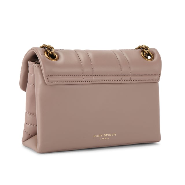The Mini Kensington is crafted from a beige leather with stitching detail creating the Union Jack. The gold brass eagle head features crystals and crystal eyes on the front flap. 14cm (H), 20cm (L), 6cm (D). Strap drop cross body: 120cm. Strap drop shoulder: 70cm.