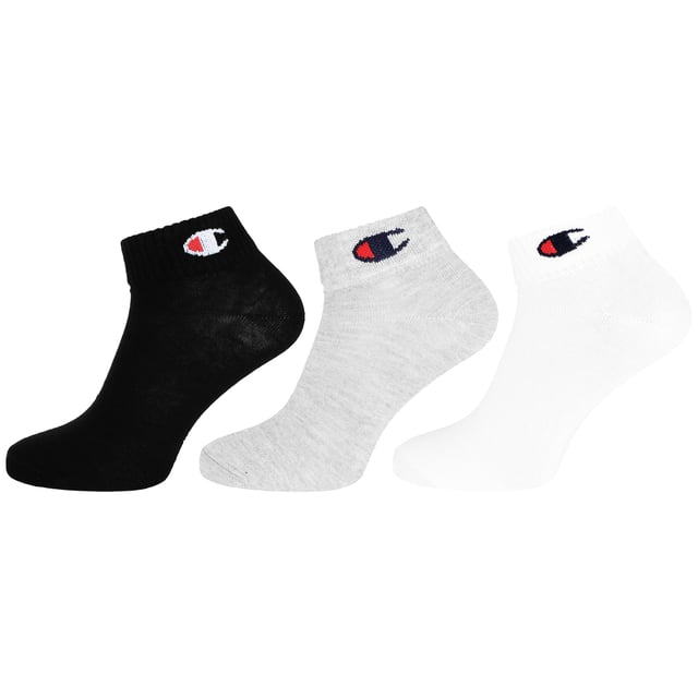 Add a pop of colour and comfort to your sock drawer with the Champion 3-Pack Multicolour Quarter Socks. Designed for everyday wear, these socks offer cushioning, breathability, and iconic Champion style in vibrant colours.
Key Features:
Soft Cotton-Blend Fabric: 

Comfortable and breathable for all-day wear.

Multicolour Pack: 

Includes three pairs in different vibrant colours to match any outfit.

Quarter Length Design: 

Perfect for sports, casual wear, or workouts.

Cushioned Sole: 

Provides extra comfort and impact absorption.

Ribbed Arch Support: 

Enhances fit and stability during movement.

Durable Construction: 

Maintains shape and colour through repeated washes.

Champion Logo Detail: 

Subtle branding on each sock for authentic style.

Ideal for athletes or casual wearers, the Champion Multicolour Quarter Socks bring comfort and colour to every step.