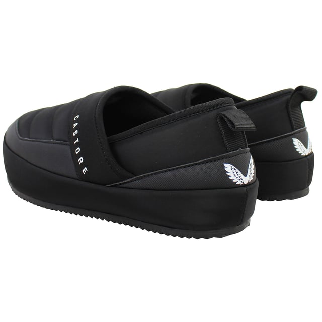 Step into everyday ease with the Castore Logo Men’s Black Slippers — a sleek, minimalist essential designed for post-training recovery, home comfort, or laid-back style. Blending Castore’s refined aesthetic with simple functionality, these slip-ons deliver understated luxury with every step.
Key Features:
Moulded EVA Footbed:

Lightweight and cushioned for optimal comfort, ideal for daily wear around the house, gym, or poolside.

Wide Synthetic Strap:

Smooth, soft upper strap provides a secure yet comfortable fit, designed for easy slip-on access.

Debossed Castore Logo:

Features a bold yet subtle logo across the strap for a premium, athletic-inspired finish.

Durable Rubber Outsole:

Offers grip and stability on a variety of indoor and outdoor surfaces.

Water-Resistant Construction:

Suitable for use in wet areas like locker rooms, showers, or pool decks.

Whether you’re cooling down after a session or kicking back at home, the Castore Logo Slippers combine performance simplicity with everyday comfort and sharp visual appeal.