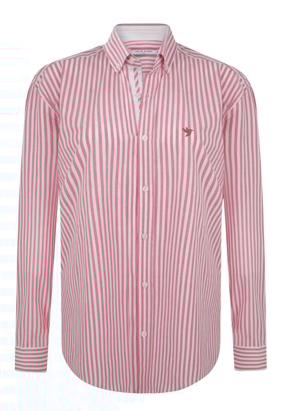 Das Felix Hardy Herren-Langarmhemd mit Streifen ist ein raffiniertes Must-have für jede Garderobe und kombiniert klassischen Stil mit moderner Schnittführung. Dieses Hemd aus hochwertigem, atmungsaktivem Stoff bietet ein angenehmes und weiches Tragegefühl und eignet sich daher ideal für den ganzen Tag. Das zeitlose Streifenmuster verleiht ihm einen Hauch von Eleganz und macht ihn perfekt für sowohl legere als auch formelle Anlässe. Mit seiner Knopfleiste vorne und dem knackigen Kragen behält das Hemd einen scharfen und strukturierten Look, während die langen Ärmel mit verstellbaren Manschetten für Vielseitigkeit sorgen. Ob zu einer Hose für formelle Anlässe oder zu Jeans für ein entspanntes und dennoch elegantes Outfit – dieses gestreifte Hemd ist ein vielseitiges Teil für jede Garderobe.