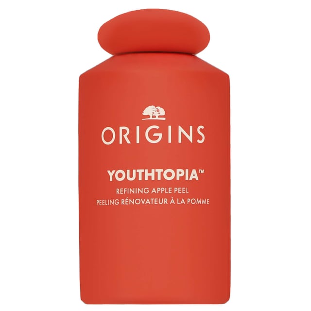 Transform your skincare routine with the Origins Youthtopia Liquid Exfoliating Apple Face Peel. This potent peel, enriched with Apple Cider Vinegar and Glycolic Acid Complex, effectively smooths skin texture, minimizes the appearance of pores, and enhances your natural glow. Infused with Apple Peel Ferment and Apple Stem Cell Extract, this formula hydrates and revitalizes your skin, promoting a youthful appearance. Achieve a flawless complexion that feels bouncy and fresh. For best results, shake well, apply with a cotton pad, and avoid the eye area. Follow up with SPF for protection.