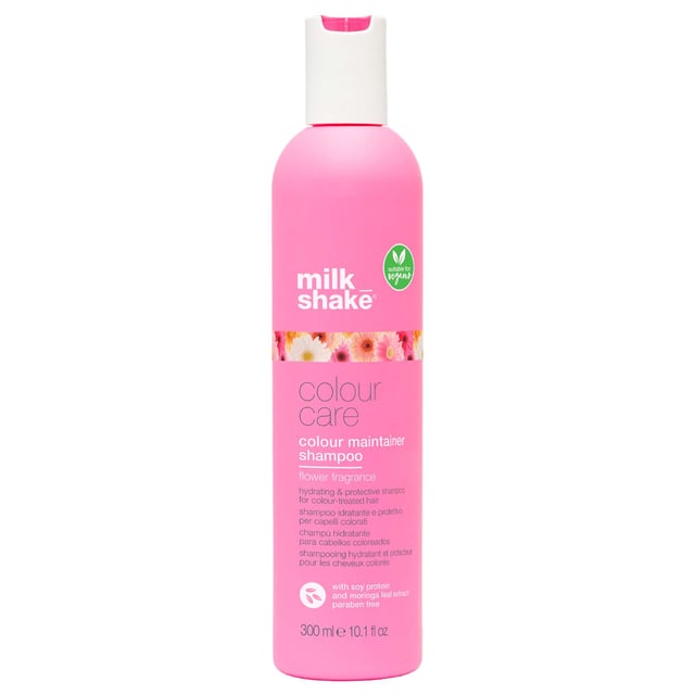 Experience vibrant, healthy hair with milk_shake Flower Power Colour Maintainer Shampoo. This innovative shampoo harnesses the power of natural botanical ingredients to gently cleanse while protecting color-treated hair. Enriched with soy proteins, it repairs damage, boosts hydration, and eliminates dullness. Moringa oleifera extract nourishes your hair with essential vitamins and minerals, while the Integrity 41 blend enhances shine and safeguards your color. Ideal for women seeking a vegan-friendly hair care solution. To use, apply to damp hair, lather, and rinse thoroughly.