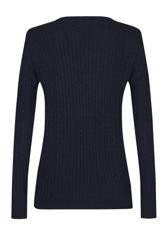 Der Felix Hardy Women's V-Neck Cable Knit Pullover verbindet klassische Textur mit femininer Eleganz. Mit zeitlosem Zopfmuster und schmeichelhaftem V-Ausschnitt bietet dieser Pullover einen weichen, strukturierten Look, der sich perfekt zum Überziehen oder als Einzelstück tragen lässt. Rippbündchen an Ärmeln und Saum sorgen für einen definierten Look, während die taillierte Silhouette für eine bequeme und dennoch elegante Passform sorgt. Er eignet sich sowohl für legere Tage als auch für elegante Momente und ist ein vielseitiges Essential, das jede Garderobe mit raffiniertem Charme bereichert.