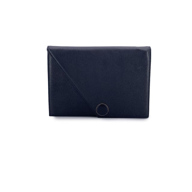 VINTAGE, RRP AS NEW
Step into timeless elegance with this Yves Saint Laurent vintage clutch bag, a true reflection of refined 1980s minimalism. Crafted in supple black leather, this piece blends classic sophistication with a subtle edge, thanks to its distinctive asymmetric flap design. The flap fastens securely with a magnetic button closure, revealing a neatly lined fabric interior complete with a side zip pocket-perfect for your essentials.  Inside, the iconic 'YVES SAINT LAURENT' name is embossed, a quiet reminder of the maison's heritage and craftsmanship. Understated yet unmistakably luxurious, this clutch is more than an accessory-it's a piece of fashion history, ready to accompany you on evenings out or cherished as part of a vintage collection. Condition Rating: A - EXCELLENTCondition Details: Gently used. Please check the photos carefully and ask if you need to know more details or if you have any doubts.Measurements (cm):Depth: 2.5Height: 17.8Length: 25.4Other Details: Dustbag? NoKeys? NoBox? No Measurments:  width: 25 mm length: 254 mm height: 178 mm strap length: 0 mm handle drop: 0 mm