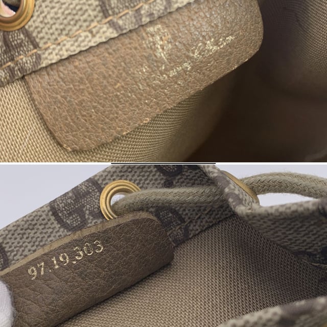 VINTAGE, RRP AS NEW
A charming relic from the golden era of Gucci, this Vintage Multipurpose Pouch is a testament to the brand's timeless appeal and practical elegance. Crafted in classic beige GG monogram canvas, it embodies the effortless style that defined the Gucci Accessory Collection-a line beloved by collectors for its functional beauty and signature flair.  The pouch features a drawstring closure, lending it a soft, relaxed silhouette while keeping your essentials secure. A GG logo patch on the front adds a subtle yet iconic touch, perfectly pairing with the understated canvas lining inside. Tucked within, the original 'Gucci Accessory Collection - Made in Italy' tag marks its vintage roots.  Compact, lightweight, and endlessly versatile, this piece is ideal as a travel companion, cosmetic holder, or casual clutch. For lovers of vintage Gucci, it's a small but storied find-full of character, charm, and history. Condition Rating: B - VERY GOOD CONDITIONCondition Details: Gently used. Light scratches on leather logo patch. Please check the photos carefully and ask if you need to know more details or if you have any doubts.Measurements (cm):Depth: n.a.Height: 33.0Length: 22.9Other Details: Dustbag? NoKeys? NoBox? No Measurments:  length: 229 mm height: 330 mm strap length: 0 mm handle drop: 0 mm