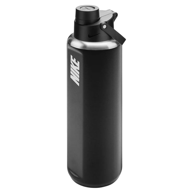 90% Stainless Steel, 8% Polypropylene, 1% Thermoplastic Vulcanizate, 1% Silicone. BPA Free, Durable, Scratch Resistant. Height: 28cm. Width: 8.5cm. Ergonomic, Keeps Drinks Cold, Leak Resistant Lid, Soft Finger Loop, Twist Off Cap, Vacuum Insulated. Design: Swoosh. Capacity: 680ml. Sustainability: Eco Friendly.