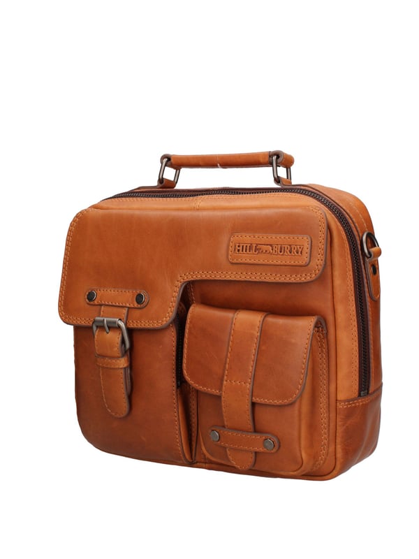 Heren schoudertas echt leer - Torian model - Handgemaakt - 26.0 x 23.0 x 8.0 cm