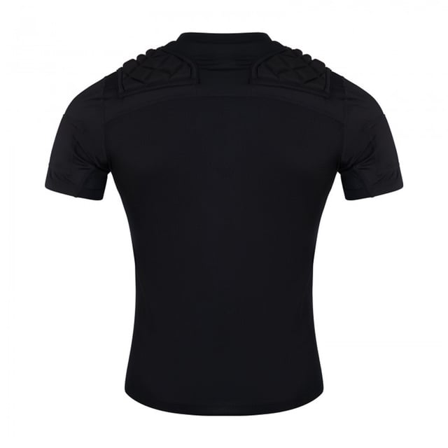 Material: Elastane, Polyester. Fabric: Jersey. Design: Logo. Neckline: Crew Neck. Sleeve-Type: Short-Sleeved. Fabric Technology: Breathable, Flexible, Lightweight, Vapodri. EVA Moulded Foam. Gusset Panel, Mesh Panel. Fit: Tailored.