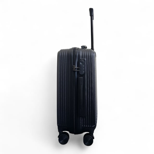 Hard Shell Black Cabin 48 x 37 x 20 cm Secure Luggage Suitcase Suitable for Easyjet, Ryanair Discover the perfect blend of elegance, durability, and convenience with our Strong Hardshell Cabin Suitcase. Designed with a stunning finish, this cabin luggage is crafted for the modern traveler, offering strength and sophistication for all your journeys.
Features:
Premium ABS Shell: Lightweight yet tough, delivering exceptional protection against wear and tear.
Durable Frame: Adds durability and structural integrity, ensuring long-lasting performance.
Integrated Locks: Secure your belongings with built-in combination locks for added peace of mind.
8 Smooth Dual Wheels: Provides effortless 360° maneuverability, making navigation through airports and busy streets a breeze.
Ergonomic Telescopic Handle: Designed for comfortable handling and ease of use.
Stylish Interior: Fully lined with elasticated straps, zippered compartments, and mesh dividers for organized packing.
Size & Specification:
Dimensions: 36 x 23 x 56 cm
Weight: 2.10 kg
Capacity: 35L