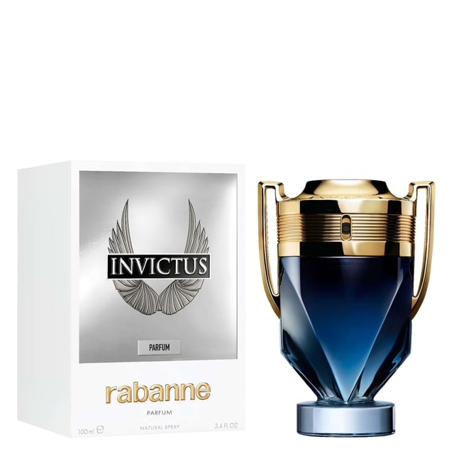 Unleash your inner hero with Rabanne Invictus Parfum, a powerful aromatic fragrance designed for the modern man. This captivating scent combines fresh lavender, sensual black soap, and addictive sandalwood, creating an exhilarating olfactory experience that embodies strength and confidence. The striking V-shaped bottle, adorned with a luxurious gold cap, symbolizes the triumph of the epic hero within you. Invictus Parfum is perfect for those who dare to conquer life's challenges and turn their journey into a legendary tale. Embrace the essence of greatness with every spray.