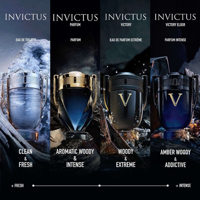 Unleash your inner hero with Rabanne Invictus Parfum, a powerful aromatic fragrance designed for the modern man. This captivating scent combines fresh lavender, sensual black soap, and addictive sandalwood, creating an exhilarating olfactory experience that embodies strength and confidence. The striking V-shaped bottle, adorned with a luxurious gold cap, symbolizes the triumph of the epic hero within you. Invictus Parfum is perfect for those who dare to conquer life's challenges and turn their journey into a legendary tale. Embrace the essence of greatness with every spray.
