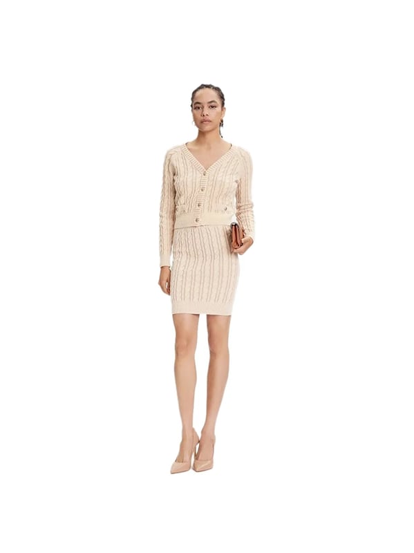 Jupe Guess Giselle Femme Beige Synthétique. Authentique Vetement de la marque Guess - design streetwear/sportswear de Guess - Guess pour Femme fashion, parfait pour la vie de tous les jours - Jupe Guess de couleur Beige s'associe parfaitement avec le reste de votre dressing - matiere Synthétique confortable -   classic - Giselle -