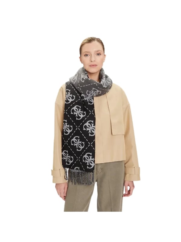 Echarpe Guess Multi 4G Femme Noir Synthétique. Authentique Accessoire de la marque Guess - design streetwear/sportswear de Guess - Guess pour Femme fashion, parfait pour la vie de tous les jours - Echarpe Guess de couleur Noir s'associe parfaitement avec le reste de votre dressing - matiere Synthétique confortable -   classic - Multi 4G -