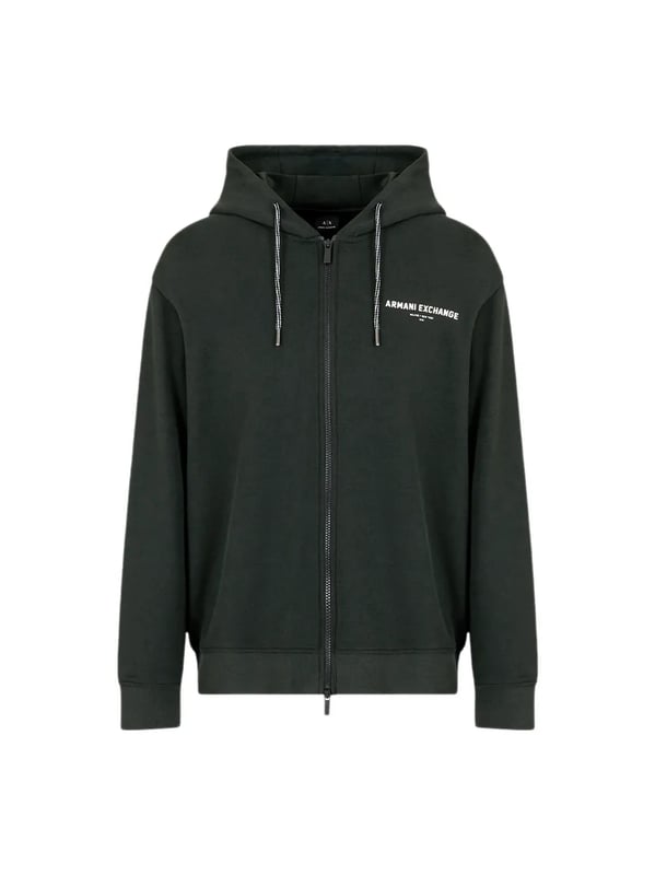 Sweat Armani Exchange Milano Homme Noir Coton. Authentique Vetement de la marque Armani Exchange - design streetwear/sportswear de Armani Exchange - Armani Exchange pour Homme fashion, parfait pour la vie de tous les jours - Sweat Armani Exchange de couleur Noir s'associe parfaitement avec le reste de votre dressing - matiere Coton confortable -   classic - Milano -