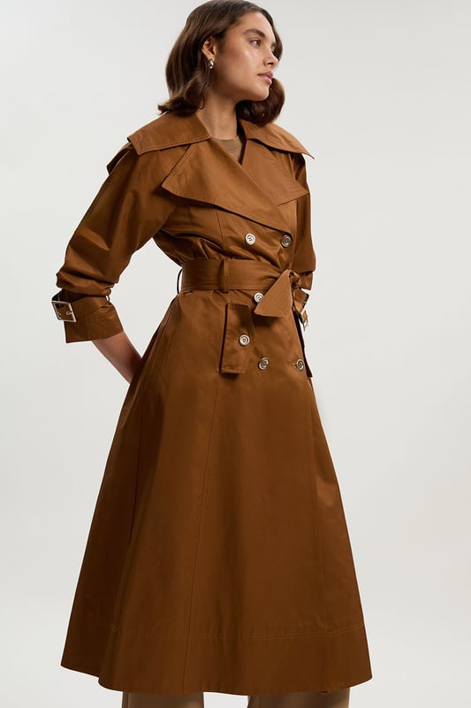 Cotton Sheen Belted Classic Trench Coat