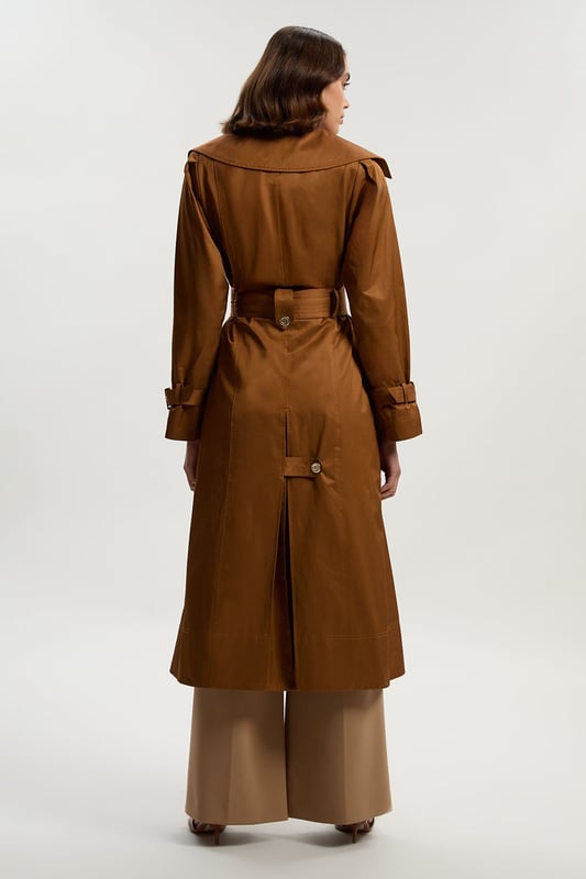 Cotton Sheen Belted Classic Trench Coat