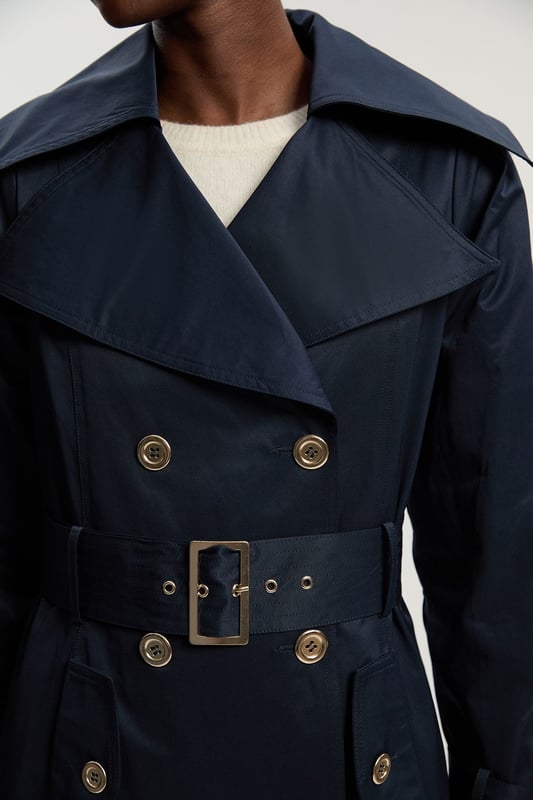 Cotton Sheen Belted Classic Trench Coat
