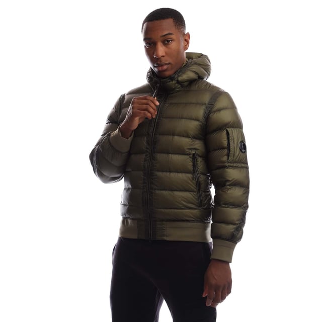 Men's C.P. Company D.D. Shell Hooded Down Jacket in Green