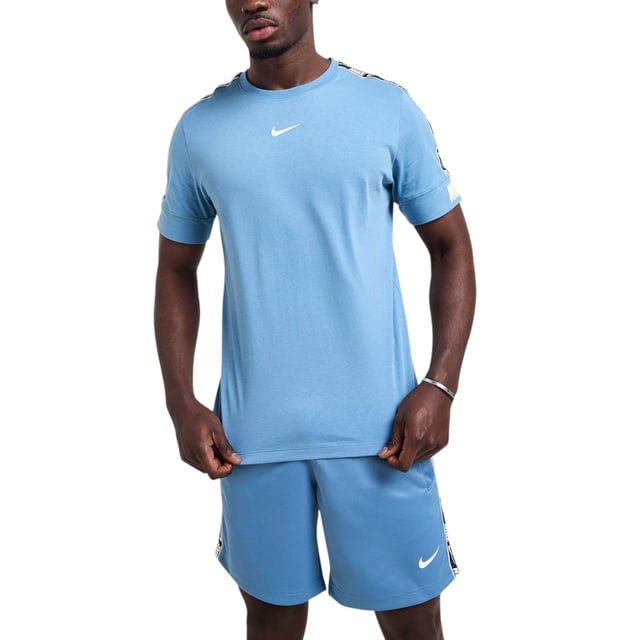 Nike Mens Tracksuit T Shirts Tape Shorts Set NSW Repeat Fleece Cotton Sportswear Men's Fleece Shorts and T Shirts
Style Code: DD4496-063 / DD4497-063
Shorts: Made In Egypt
T Shirt: Made in Turkey
Shorts: 80% Cotton, 20% Polyester
T Shirt: 100% Cotton
Crew Neck
Short Sleeve
Standard Fit
Elastic Waistband with Adjustable Concealed Drawstring.
Made From a Super-soft French Terry Fabric.
Nike Swoosh logo taping on both sides
Two Front Open Side Pockets
Elasticated waist
Machine Washable
Colour: Blue