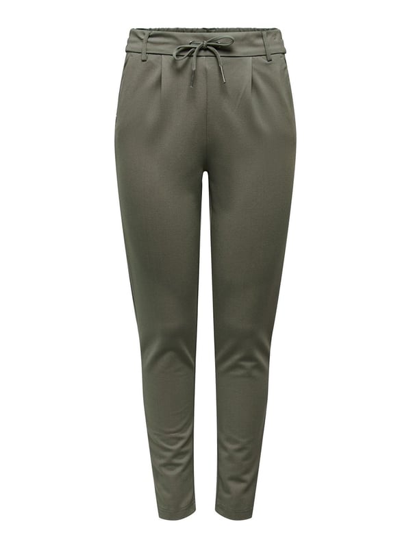 Stoffhose in lässiger Passform für Damen der Marke ONLY. Schlank geformte Beine, Kordelzug an der Taille, elastisch an der rückseitigen Taille, Gürtelschlaufen, an der Vorderpartie in Falten gelegt, 2 Paspel-Gesäßtaschen, Stoff ist sehr dehnbar, Schrittnaht: 68 cm in Größe M/32.