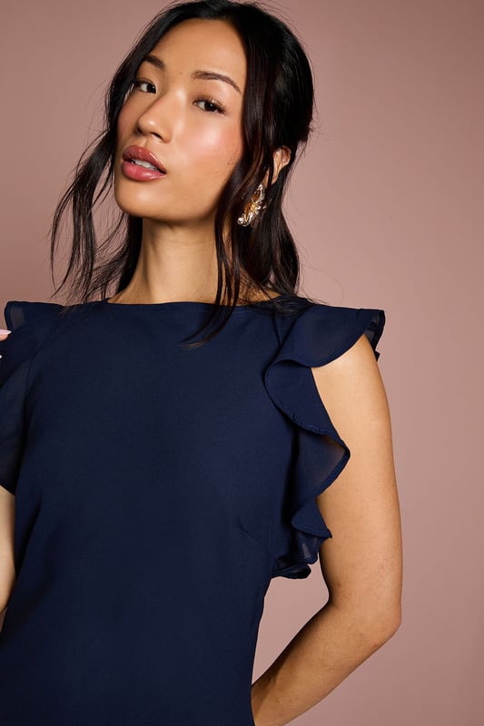 Coast Honoured Ruffle Georgette Maxi Bridesmaid Dress