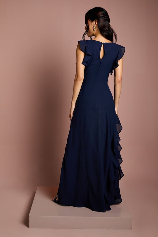 Coast Honoured Ruffle Georgette Maxi Bridesmaid Dress