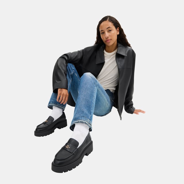 Lucy Lug Sole Leather Loafer